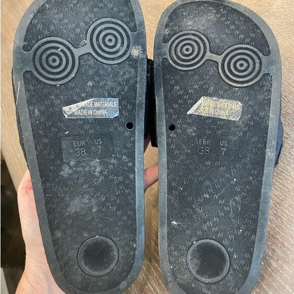 REPORT Velvet Bow Black Slides Shoes 7 - Picture 5 of 5